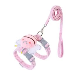 Kitten Harness Vest With Wing Decoration, Strap Set For Cats And Small Dogs, Adjustable Pet Cat Harness Accessories (Option: Pink-S)