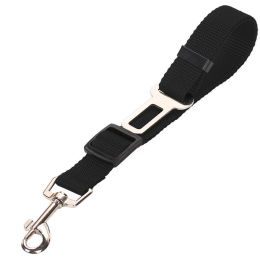 High Quality Durable Pet Cat Dog Vehicle Leash Nylon Adjustable Car Seat Dog Safety Belt Pet Leashes (Option: Black)